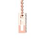 Letter P Diamond Initial Necklace In 14K Rose Gold With 13 Diamonds Image-3