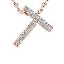 Letter T Diamond Initial Necklace In 14K Rose Gold With 13 Diamonds Image-1