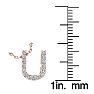 Letter U Diamond Initial Necklace In 14K Rose Gold With 13 Diamonds Image-4
