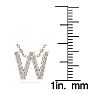 Letter W Diamond Initial Necklace In 14K Rose Gold With 13 Diamonds Image-4