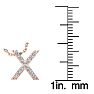 Letter X Diamond Initial Necklace In 14K Rose Gold With 13 Diamonds Image-4