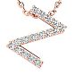 Letter Z Diamond Initial Necklace In 14K Rose Gold With 13 Diamonds Image-1