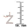 Letter Z Diamond Initial Necklace In 14K Rose Gold With 13 Diamonds Image-4