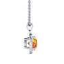 3/4 Carat Round Shape Citrine and Halo Diamond Necklace In 14 Karat White Gold Image-2