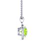 1 Carat Round Shape Peridot and Halo Diamond Necklace In 14 Karat White Gold Image-2
