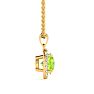 1 Carat Round Shape Peridot and Halo Diamond Necklace In 14 Karat Yellow Gold Image-2