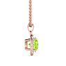 1 Carat Round Shape Peridot and Halo Diamond Necklace In 14 Karat Rose Gold Image-2