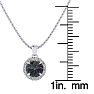 3/4 Carat Round Shape Mystic Topaz Necklace With Diamond Halo In 14 Karat White Gold, 18 Inches Image-3