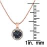 3/4 Carat Round Shape Mystic Topaz Necklace With Diamond Halo In 14 Karat Rose Gold, 18 Inches Image-3