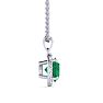 1 Carat Round Shape Emerald Necklaces With Diamond Halo In 14 Karat White Gold, 18 Inch Chain Image-2