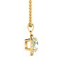3/4 Carat Round Shape Green Amethyst and Halo Diamond Necklace In 14 Karat Yellow Gold Image-2