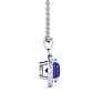 1 Carat Round Shape Sapphire and Halo Diamond Necklace In 14 Karat White Gold Image-2