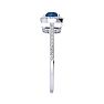1 Carat Blue Diamond Halo Engagement Ring in 14k White Gold Image-4