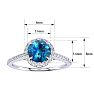 1 Carat Blue Diamond Halo Engagement Ring in 14k White Gold Image-5