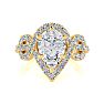 1 1/2 Carat Pear Shape Halo Diamond Fancy Engagement Ring In 14K Yellow Gold (H-I, SI2-I1) Image-1