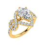 1 1/2 Carat Pear Shape Halo Diamond Fancy Engagement Ring In 14K Yellow Gold (H-I, SI2-I1) Image-2