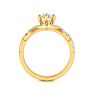 1 1/2 Carat Pear Shape Halo Diamond Fancy Engagement Ring In 14K Yellow Gold (H-I, SI2-I1) Image-3