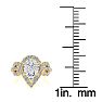 1 1/2 Carat Pear Shape Halo Diamond Fancy Engagement Ring In 14K Yellow Gold (H-I, SI2-I1) Image-5