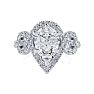 1 1/2 Carat Pear Shape Halo Diamond Fancy Engagement Ring In 14K White Gold Image-1