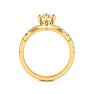 1 1/2 Carat Pear Shape Halo Diamond Fancy Engagement Ring In 14K Yellow Gold Image-3