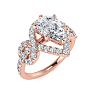 1 1/2 Carat Pear Shape Halo Diamond Fancy Engagement Ring In 14K Rose Gold Image-2