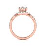 1 1/2 Carat Pear Shape Halo Diamond Fancy Engagement Ring In 14K Rose Gold Image-3