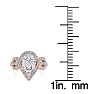 1 1/2 Carat Pear Shape Halo Diamond Fancy Engagement Ring In 14K Rose Gold Image-5