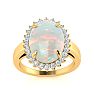 4 Carat Ballerina Opal Ring with Diamonds In 14 Karat Yellow Gold Image-1