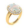 4 Carat Ballerina Opal Ring with Diamonds In 14 Karat Yellow Gold Image-2