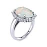 4 Carat Ballerina Opal Ring with Diamonds In 14 Karat White Gold Image-2
