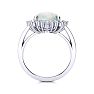 4 Carat Ballerina Opal Ring with Diamonds In 14 Karat White Gold Image-3