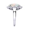 4 Carat Ballerina Opal Ring with Diamonds In 14 Karat White Gold Image-4