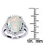 4 Carat Ballerina Opal Ring with Diamonds In 14 Karat White Gold Image-5