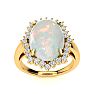 4 Carat Ballerina Opal Ring with Diamonds In 14 Karat Yellow Gold Image-1