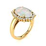 4 Carat Ballerina Opal Ring with Diamonds In 14 Karat Yellow Gold Image-2