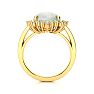4 Carat Ballerina Opal Ring with Diamonds In 14 Karat Yellow Gold Image-3