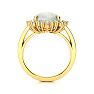 4 Carat Ballerina Opal Ring with Diamonds In 14 Karat Yellow Gold Image-3