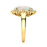 4 Carat Ballerina Opal Ring with Diamonds In 14 Karat Yellow Gold Image-4