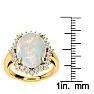 4 Carat Ballerina Opal Ring with Diamonds In 14 Karat Yellow Gold Image-5