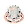 4 Carat Ballerina Opal Ring with Diamonds In 14 Karat Rose Gold Image-1