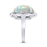 5 Carat Opal Ring with Halo Diamonds In 14 Karat White Gold Image-4