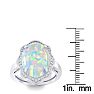 5 Carat Opal Ring with Halo Diamonds In 14 Karat White Gold Image-5