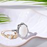 5 Carat Opal Ring with Halo Diamonds In 14 Karat White Gold Image-7