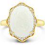 5 Carat Opal Ring with Halo Diamonds In 14 Karat Yellow Gold Image-1