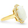 5 Carat Opal Ring with Halo Diamonds In 14 Karat Yellow Gold Image-2