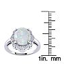 1-2/3 Carat Opal Ring and Halo Diamonds In 14 Karat White Gold Image-6