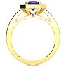 1 Carat Amethyst and Halo Diamond Ring In 14 Karat Yellow Gold Image-3