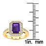 1 Carat Amethyst and Halo Diamond Ring In 14 Karat Yellow Gold Image-5