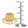 1 Carat Citrine and Halo Diamond Ring In 14 Karat Yellow Gold Image-5