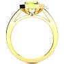 1 1/3 Carat Peridot and Halo Diamond Ring In 14 Karat Yellow Gold Image-3